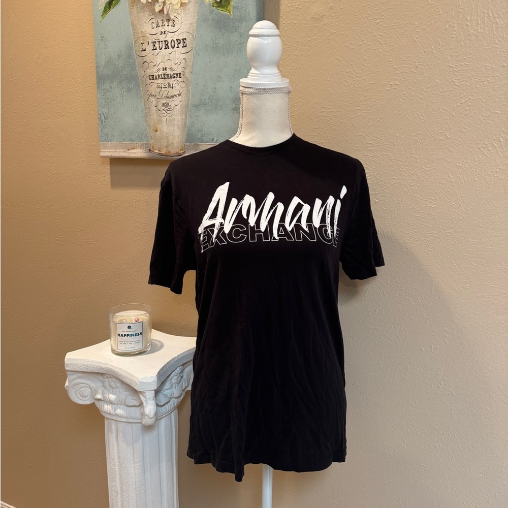 Armani Exchange Black and White Logo Tee